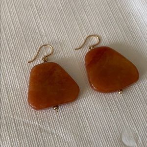 Handmade orange stone earrings